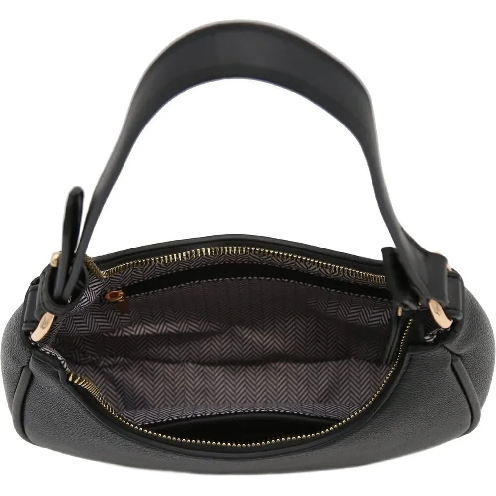 Women's Black Small Crescent Shoulder Bag Underarm Purse - Picture 7 of 7